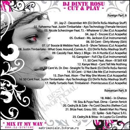 DJ DinTe RoSu - Cut & Play (Best Unofficial DJ) (2007) - DJ DinTe RoSu - Cut & Play (Best - Putina Muzica